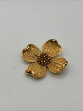 Vintage signed Trifari clove brooch